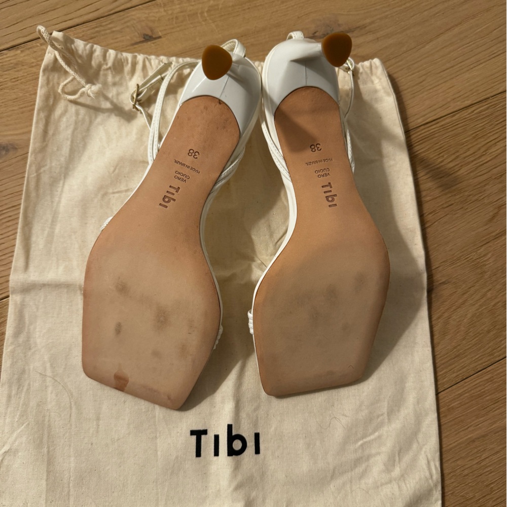 Tibi brand New Guy Naplack Sandal White 38/8 - Picture 4 of 8